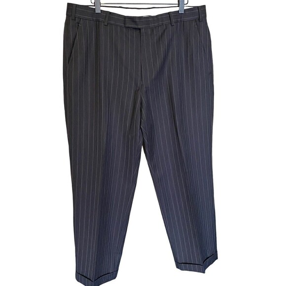 ERMENEGILDO Zegna Suit Size 54R 44R US Gray Maroon White Pinstripes 100%… - Picture 5 of 16